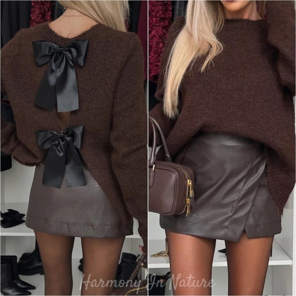 Bow You Later Sweater - Coffee - Picture 1 of 4